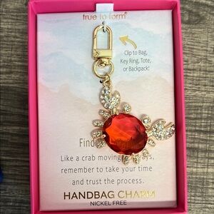 Crab Bag Charm Sparkling Crystal Accents ✨🦀